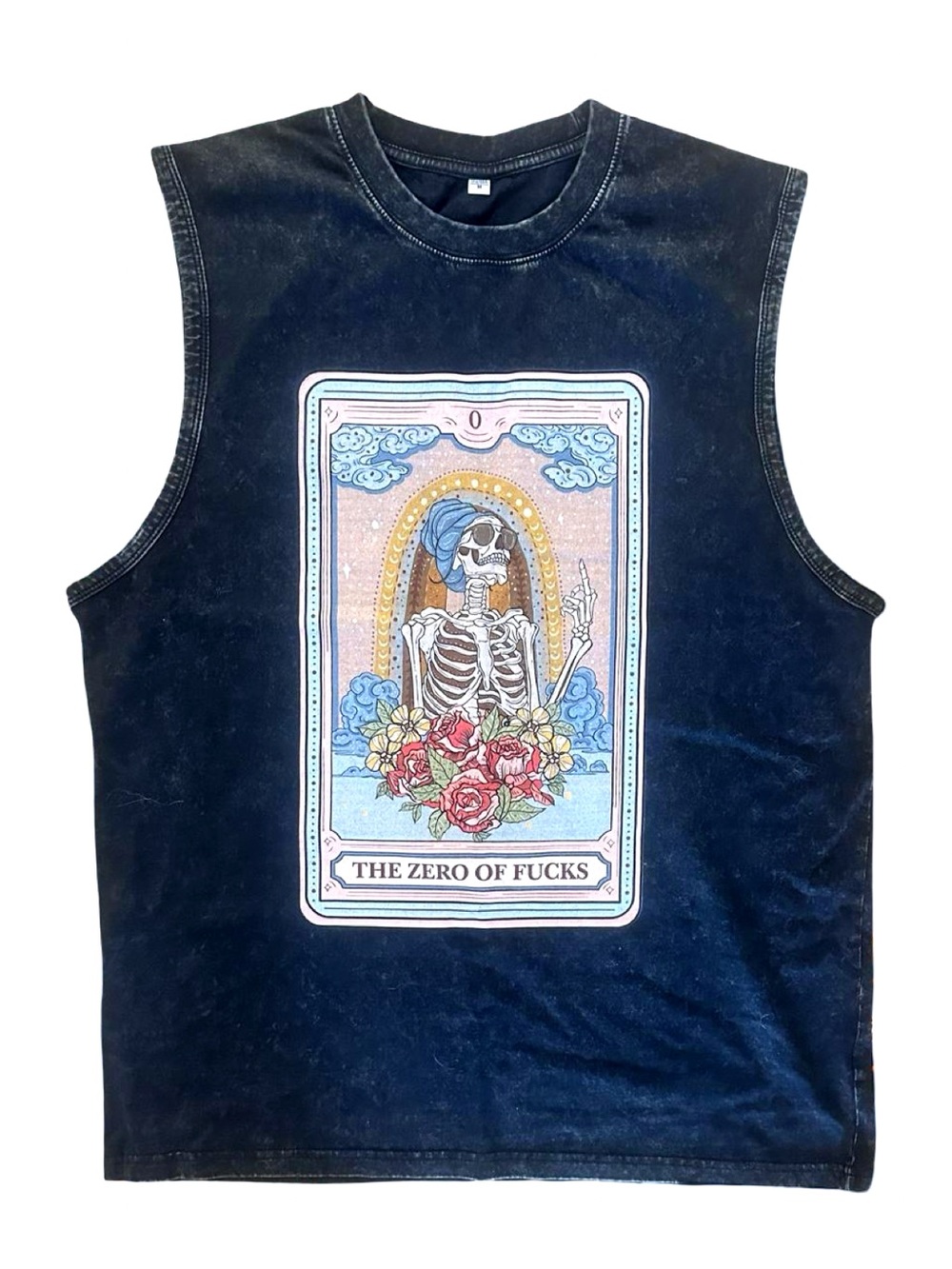 Black Sleeveless Graphic Tee "The Zero of Fucks" - Picture 2 of 4